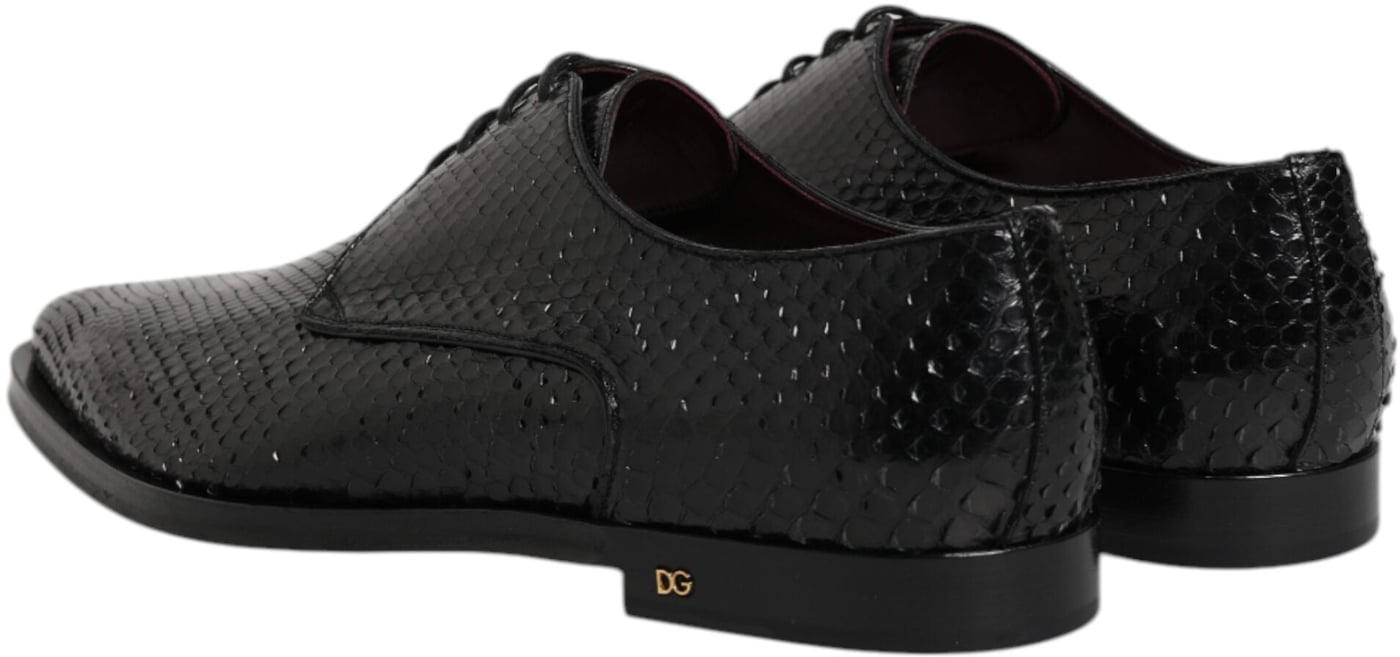 Dolce & Gabbana Black Leather Lace Up Dress Men Derby Shoes