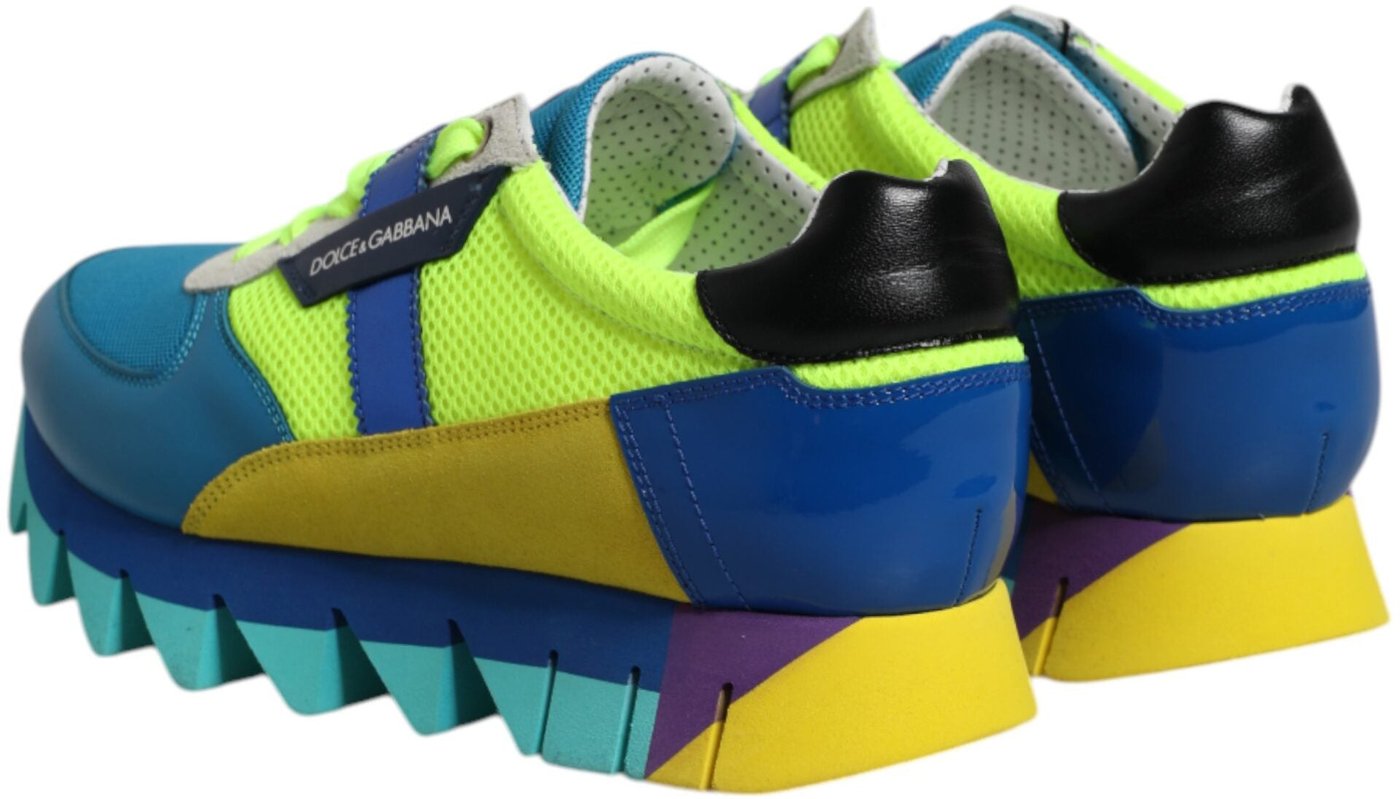 Dolce & Gabbana Multicolor Leather Low Top Men Sneakers Shoes