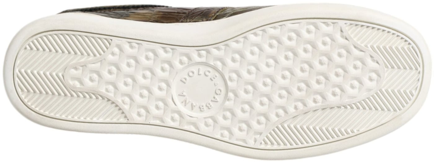 Dolce & Gabbana Brown Exotic Leather Low Top Sneakers Shoes
