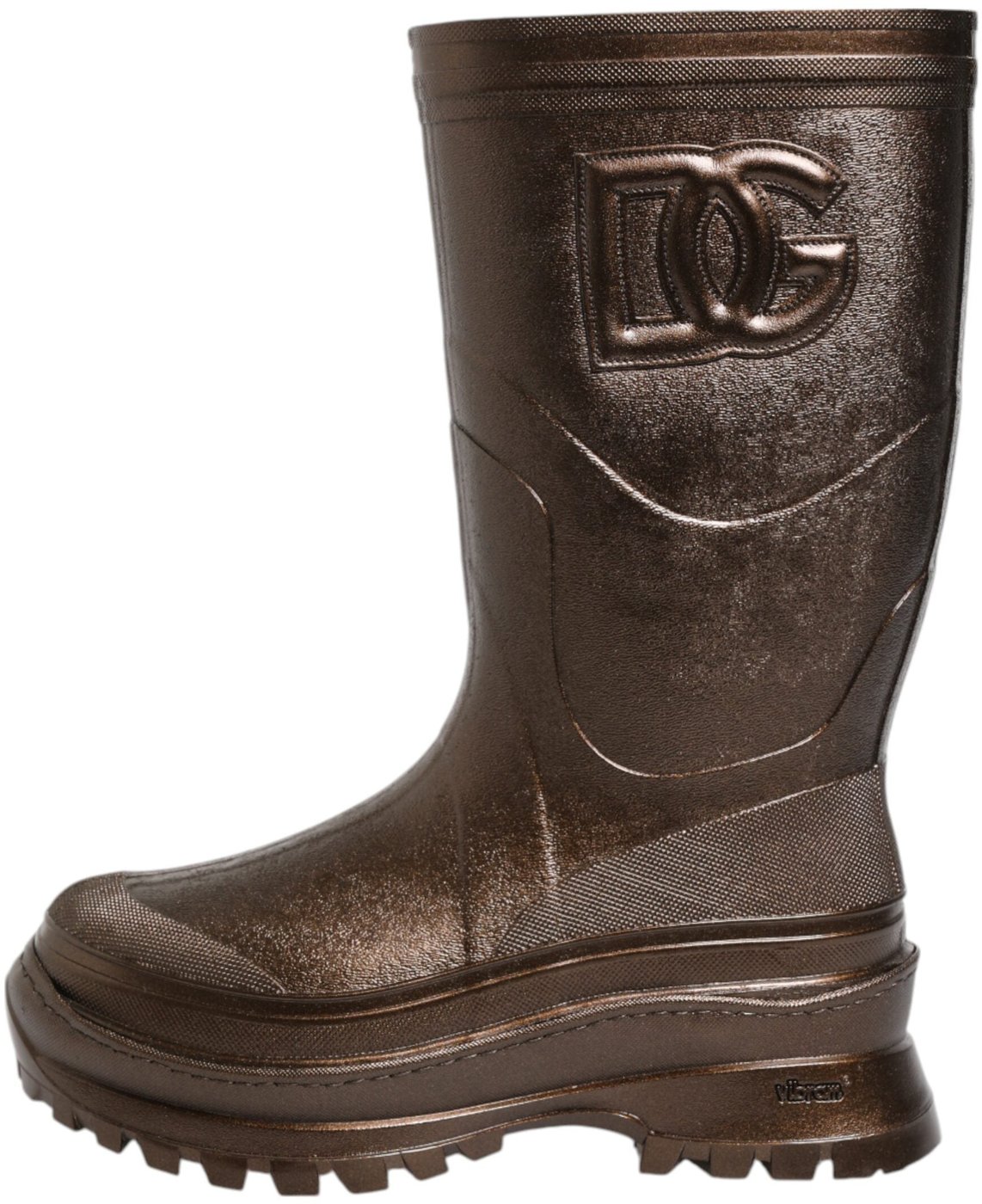 Dolce & Gabbana Metallic Bronze Pull On Rain Boots Shoes