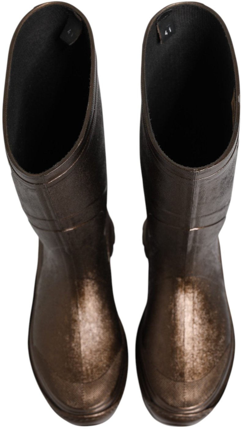 Dolce & Gabbana Metallic Bronze Pull On Rain Boots Shoes