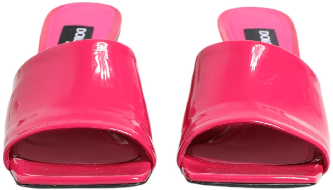 Dolce & Gabbana Pink Open Toe Block Heel Mules Sandals Shoes
