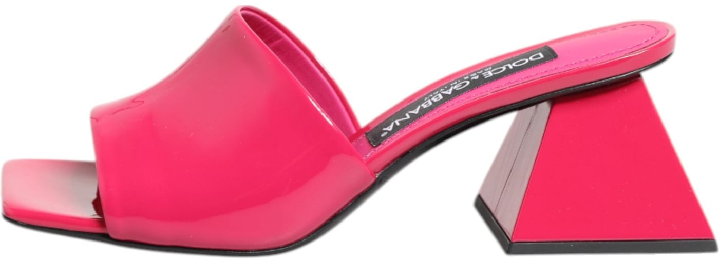 Dolce & Gabbana Pink Open Toe Block Heel Mules Sandals Shoes