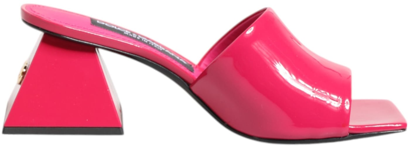 Dolce & Gabbana Pink Open Toe Block Heel Mules Sandals Shoes