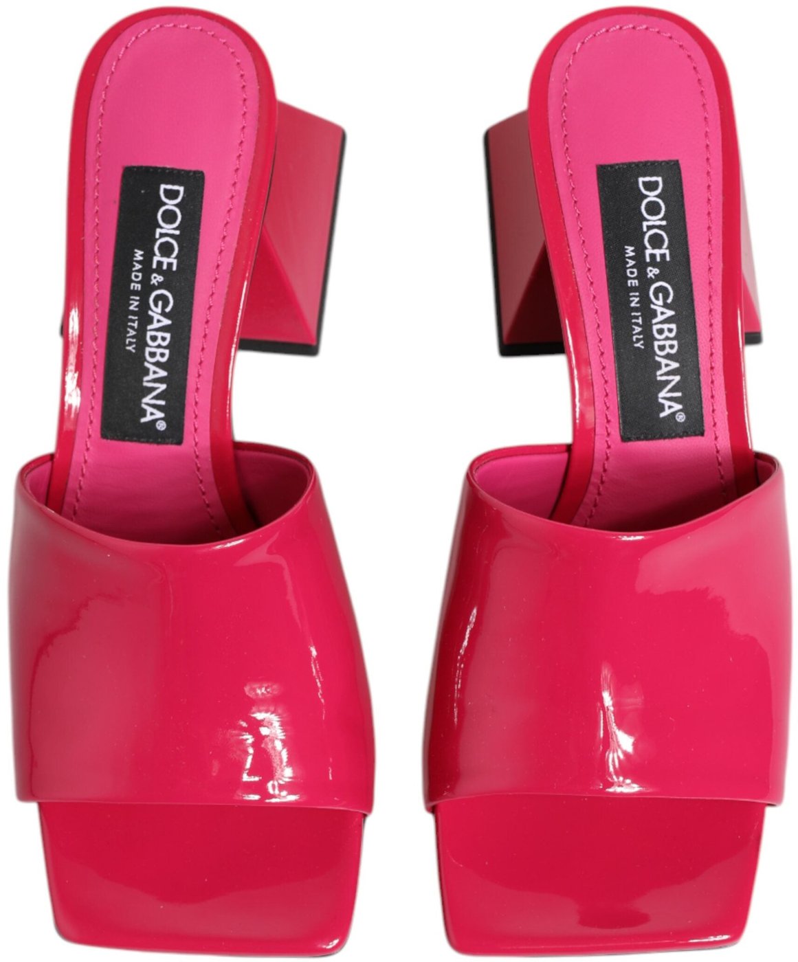 Dolce & Gabbana Pink Open Toe Block Heel Mules Sandals Shoes