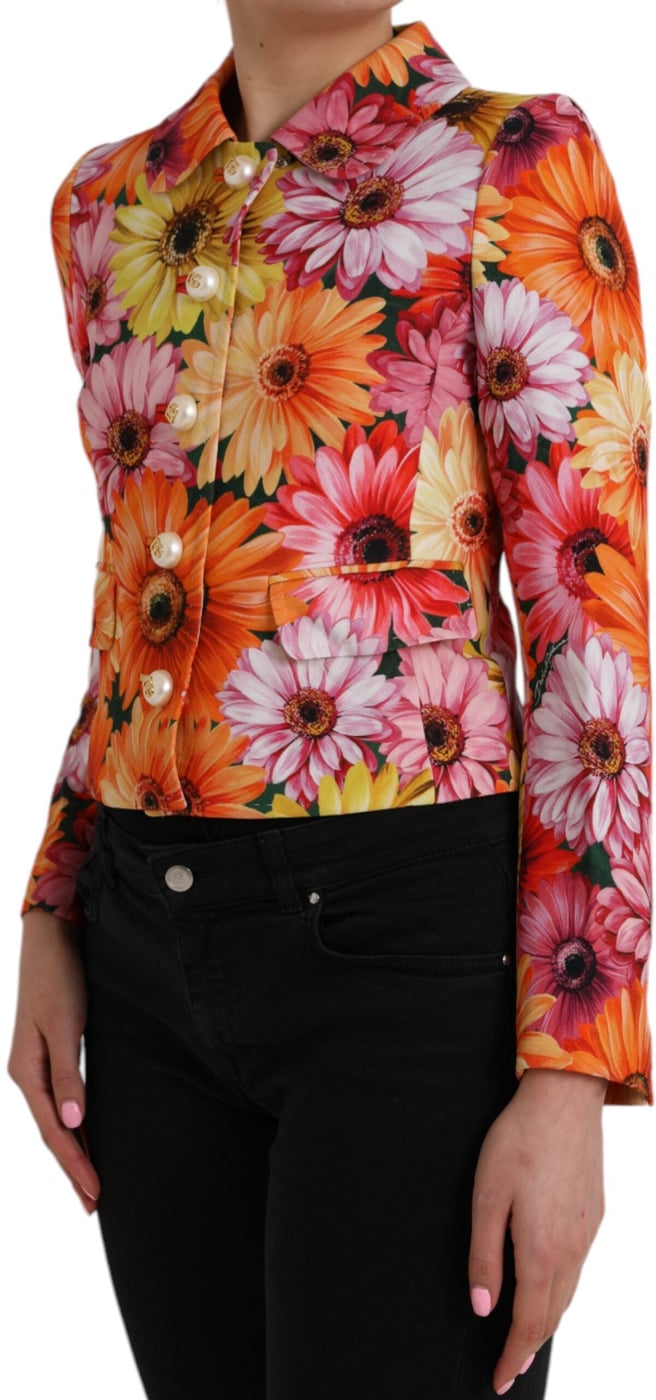 Dolce & Gabbana Multicolor Daisy Print Floral Fantasy Jacket