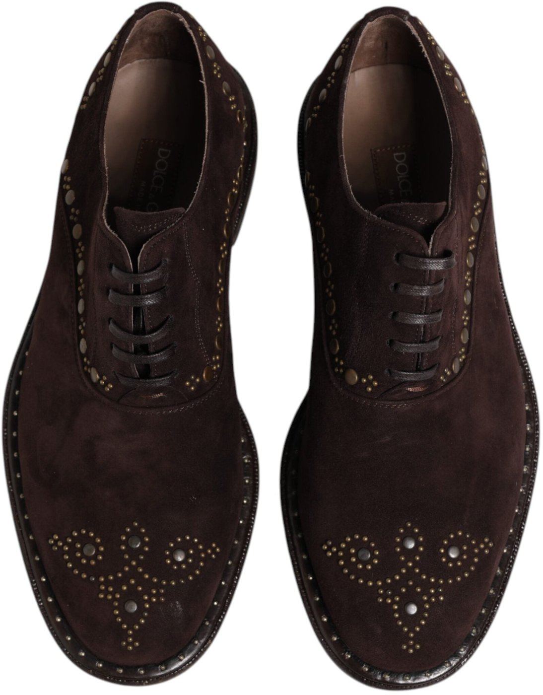 Dolce & Gabbana Brown Velvet Lace Up Oxford Dress Shoes