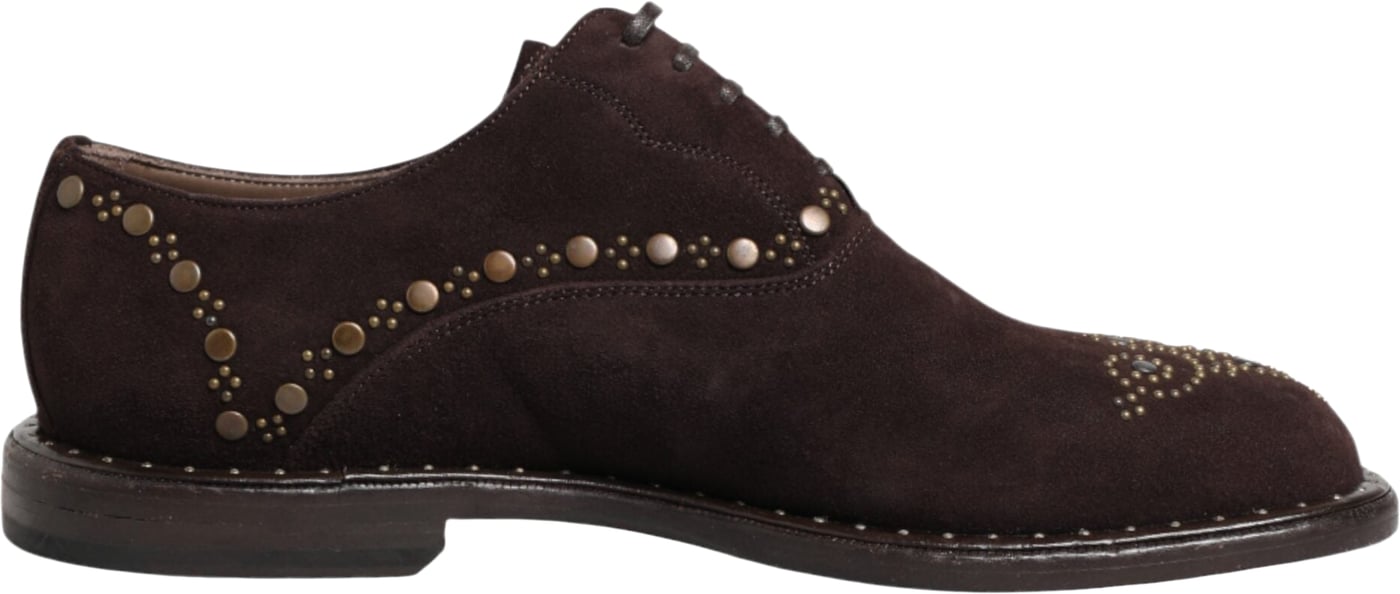 Dolce & Gabbana Brown Velvet Lace Up Oxford Dress Shoes