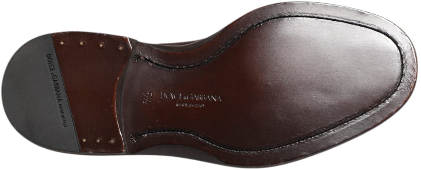 Dolce & Gabbana Brown Velvet Lace Up Oxford Dress Shoes