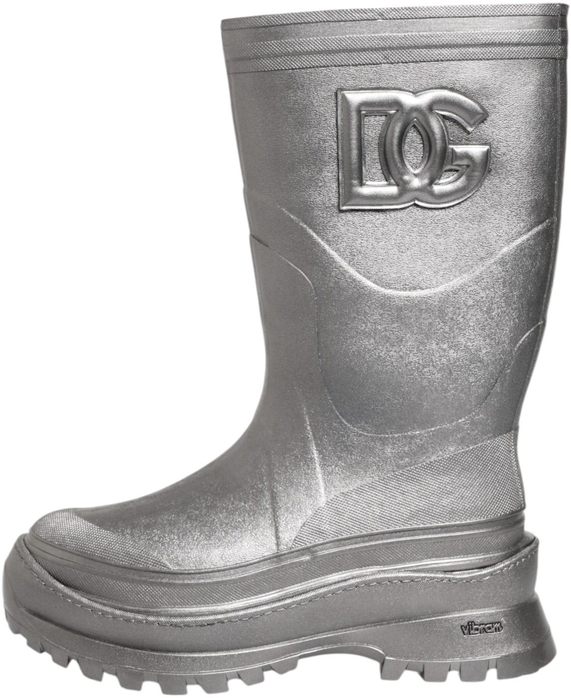Dolce & Gabbana Metallic Silver Pull On Rain Boots Shoes