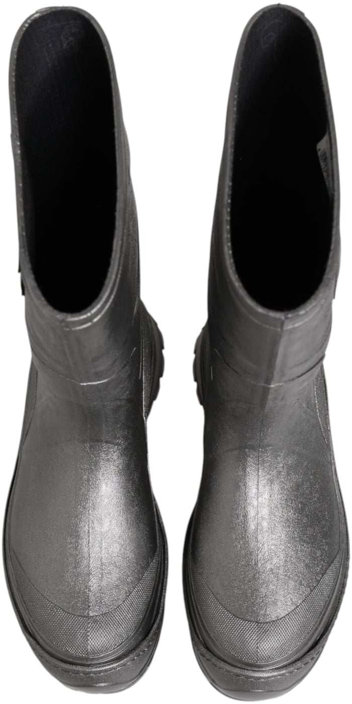 Dolce & Gabbana Metallic Silver Pull On Rain Boots Shoes