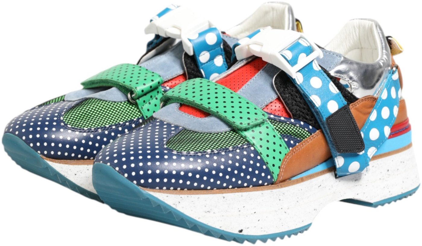 Dolce & Gabbana Multicolor Leather Low Top Sneakers Shoes