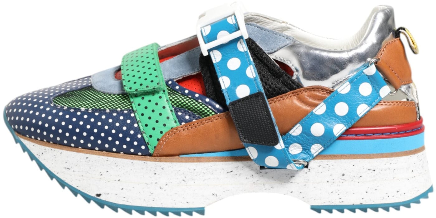 Dolce & Gabbana Multicolor Leather Low Top Sneakers Shoes