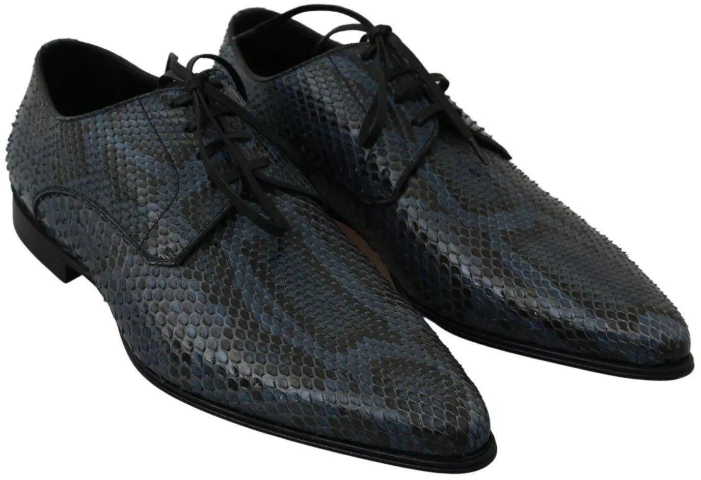 Dolce & Gabbana Blue Python Leather Snakeskin Shoes