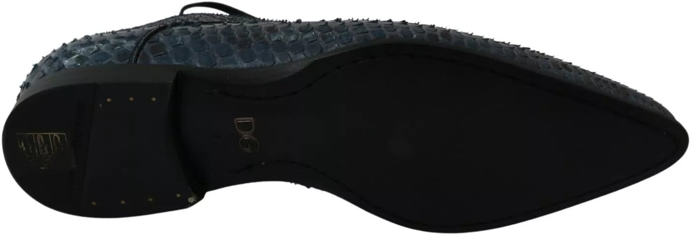 Dolce & Gabbana Blue Python Leather Snakeskin Shoes