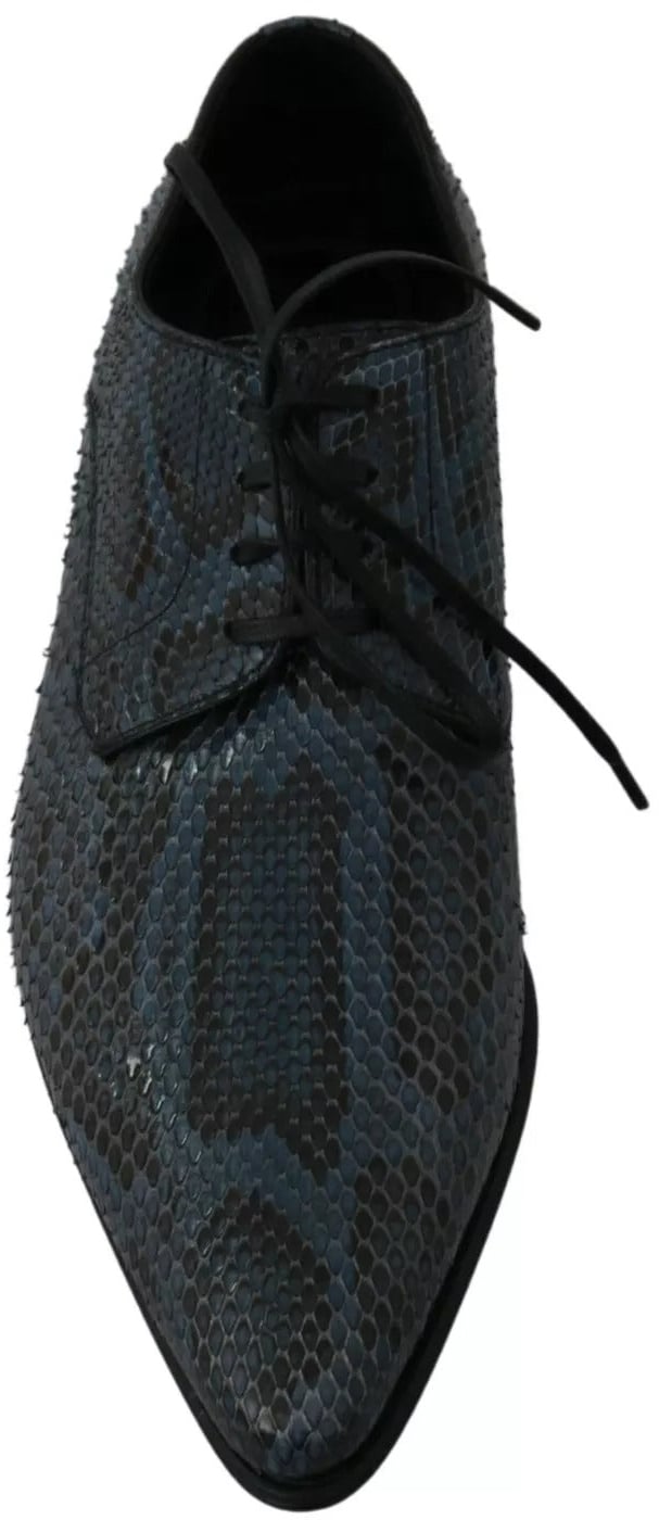 Dolce & Gabbana Blue Python Leather Snakeskin Shoes