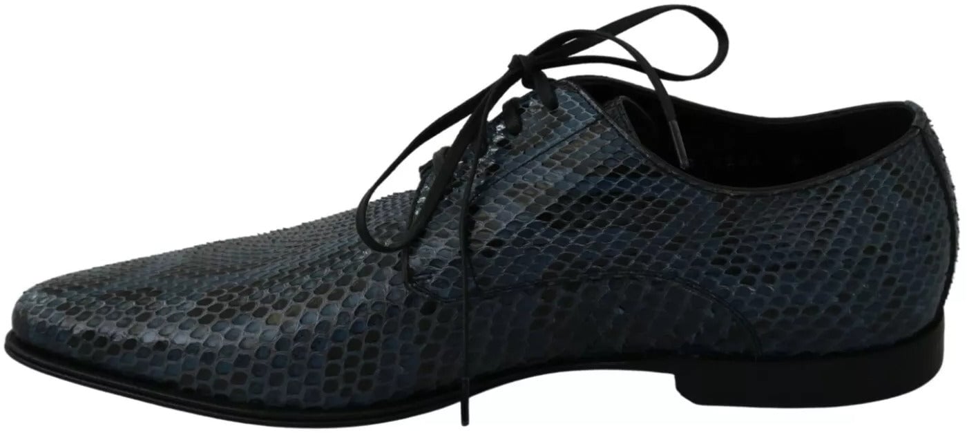 Dolce & Gabbana Blue Python Leather Snakeskin Shoes