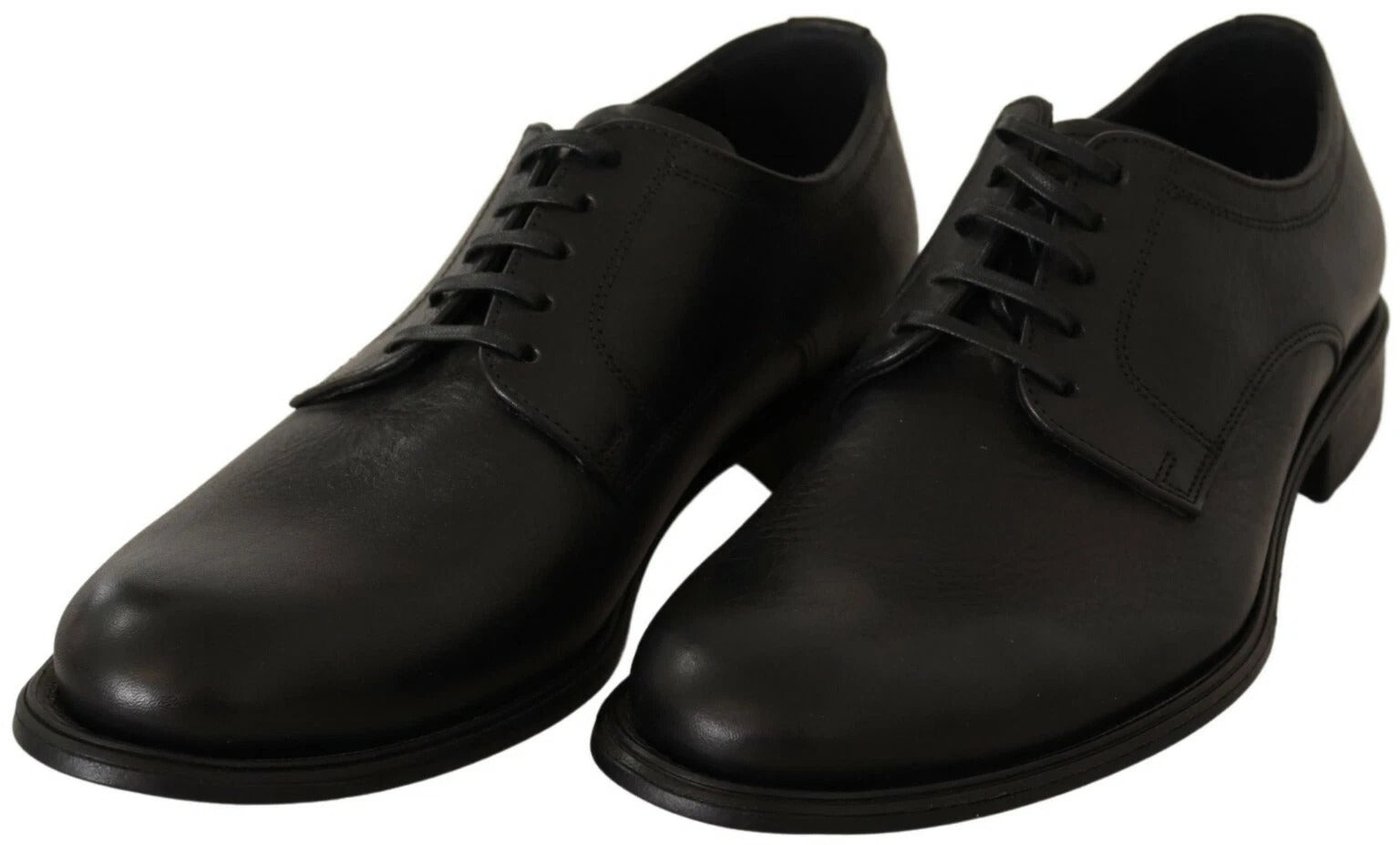 Dolce & Gabbana Black Lace Up Leather Men Formal Derby Shoes