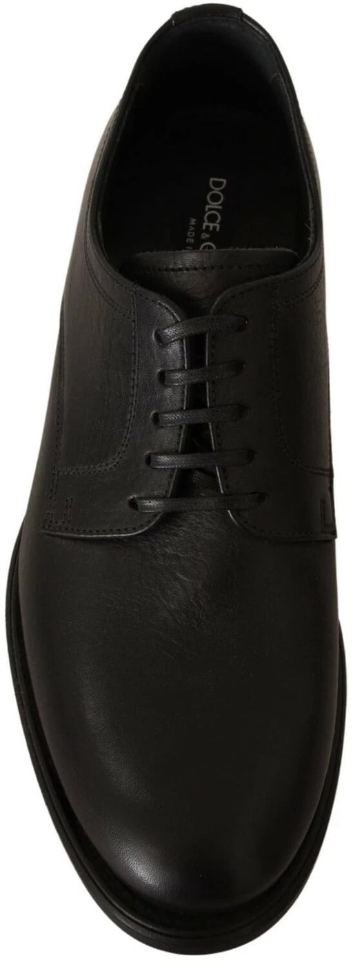 Dolce & Gabbana Black Lace Up Leather Men Formal Derby Shoes