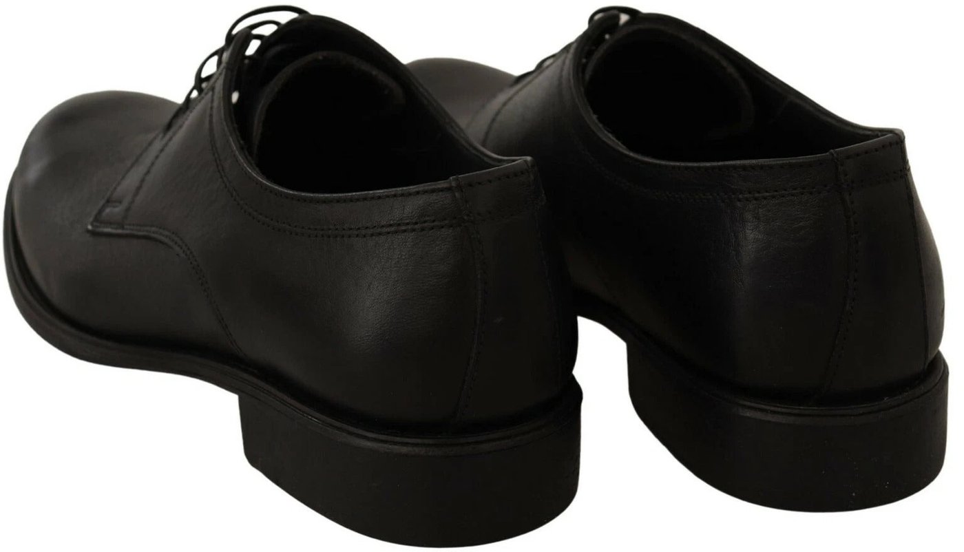 Dolce & Gabbana Black Lace Up Leather Men Formal Derby Shoes