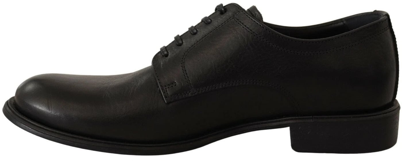 Dolce & Gabbana Black Lace Up Leather Men Formal Derby Shoes