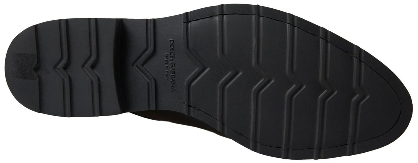 Dolce & Gabbana Black White Leather Formal Dress Shoes