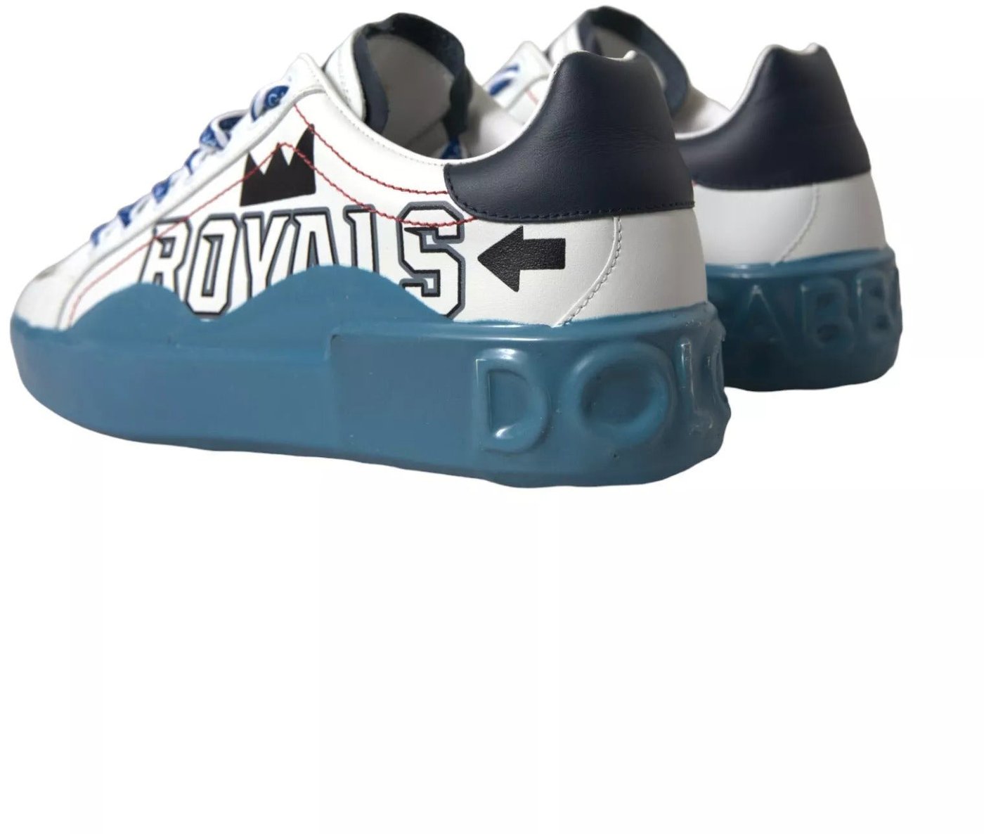 Dolce & Gabbana Blue White Printed Portofino Melt Sneakers