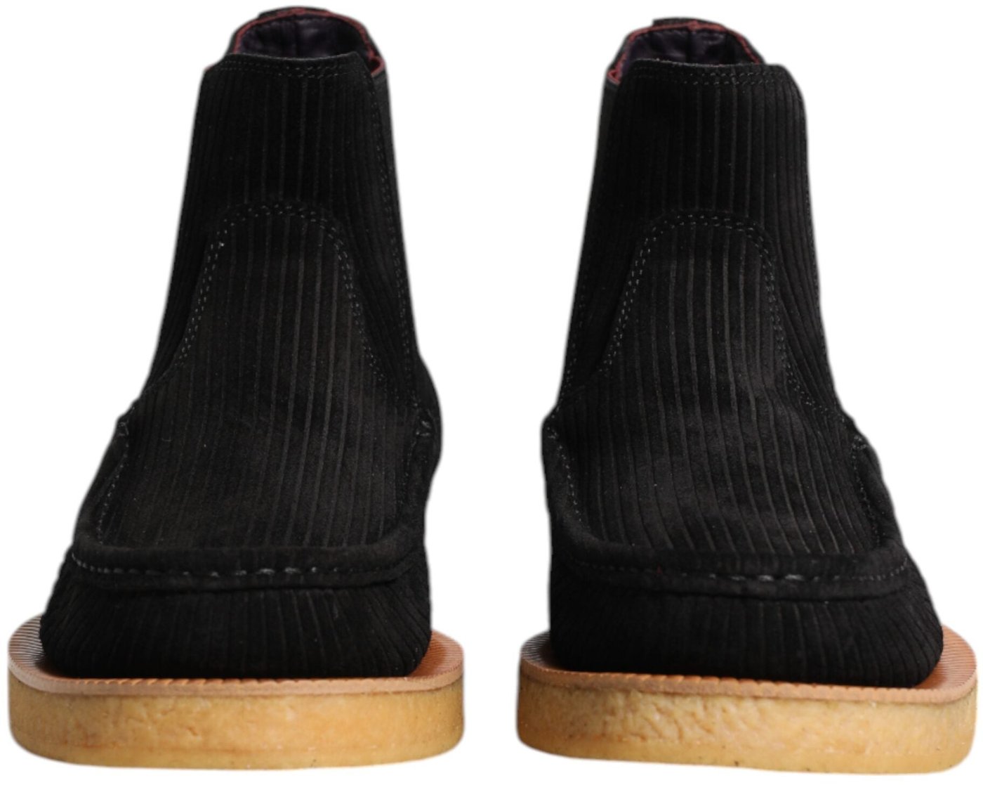Dolce & Gabbana Black Calf Suede Slip On Ankle Boots Shoes