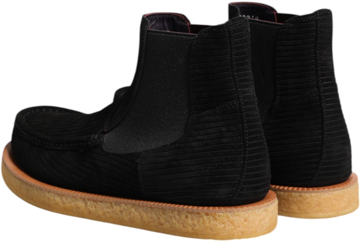 Dolce & Gabbana Black Calf Suede Slip On Ankle Boots Shoes