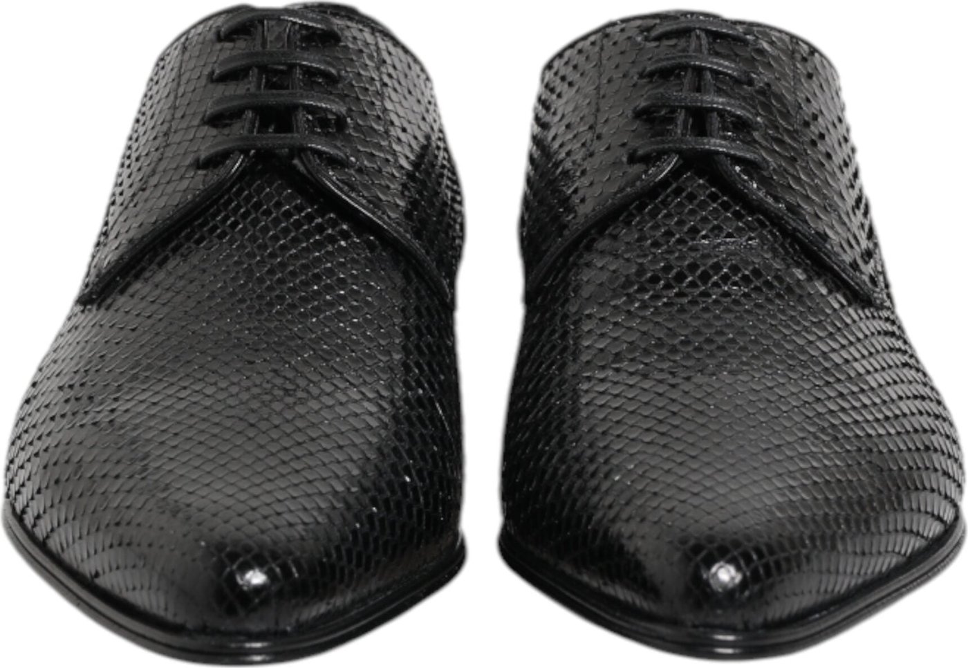 Dolce & Gabbana Black Exotic Leather Lace Up Derby Shoes