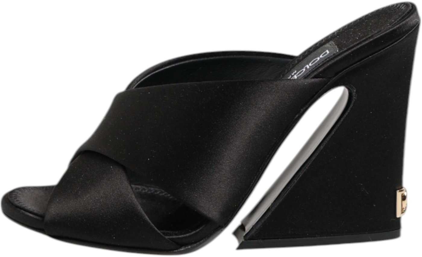 Dolce & Gabbana Black Keira Baroque High Heel Sandals Shoes