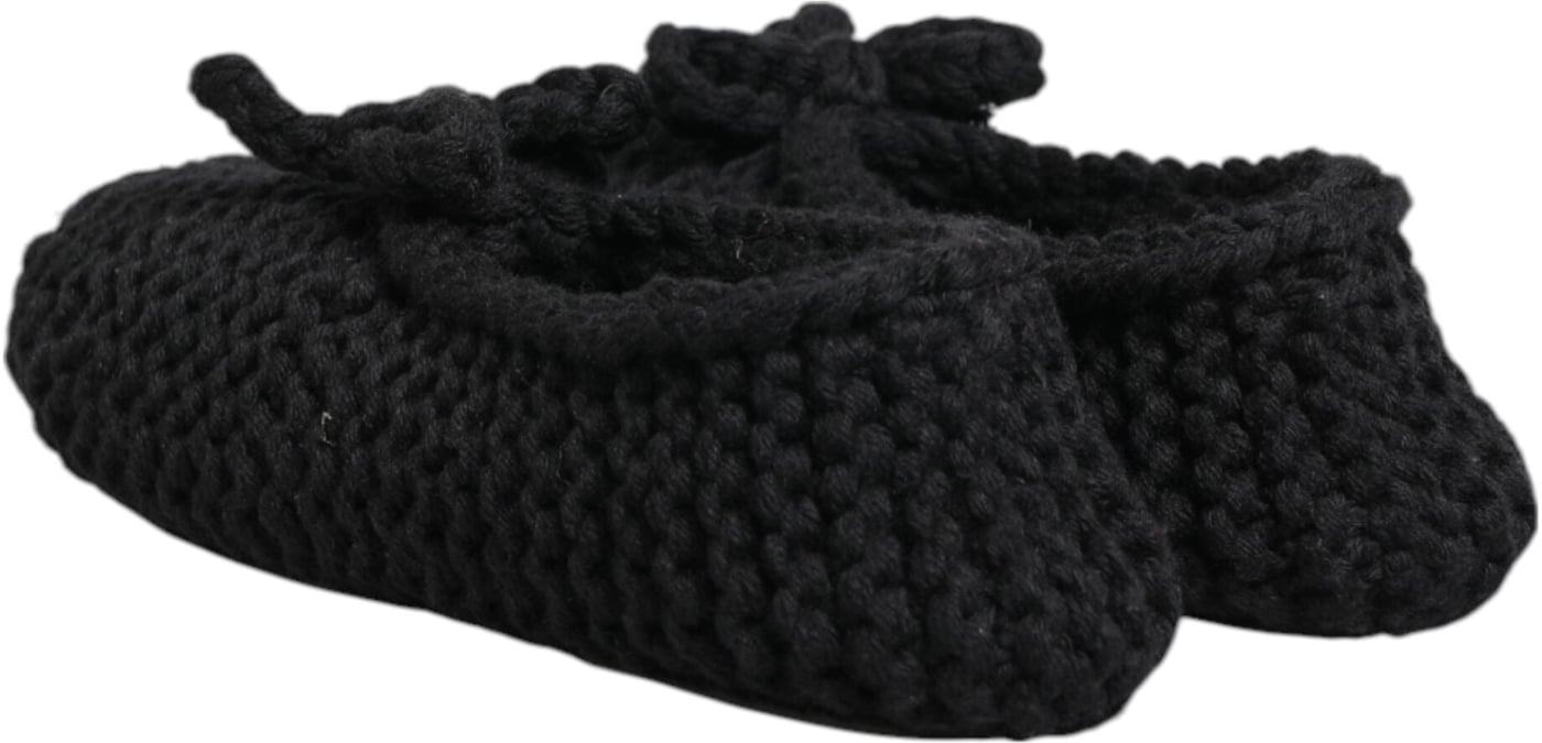 Dolce & Gabbana Black Wool Knit Slip On Ballerina Flats Shoes
