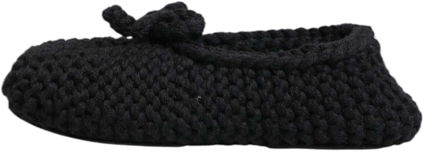 Dolce & Gabbana Black Wool Knit Slip On Ballerina Flats Shoes