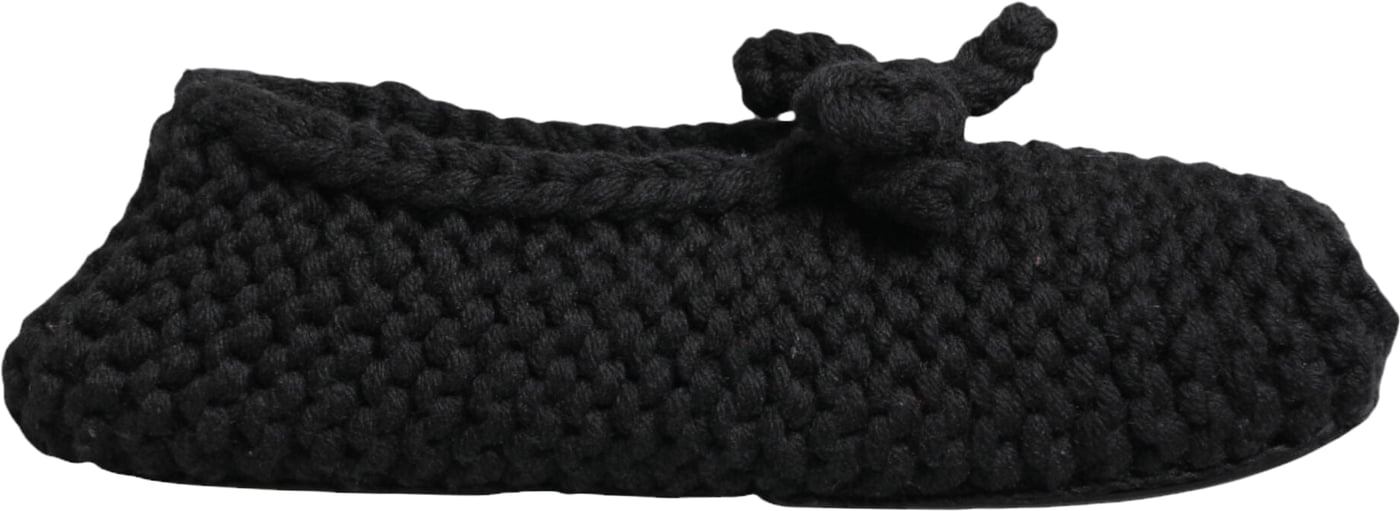 Dolce & Gabbana Black Wool Knit Slip On Ballerina Flats Shoes