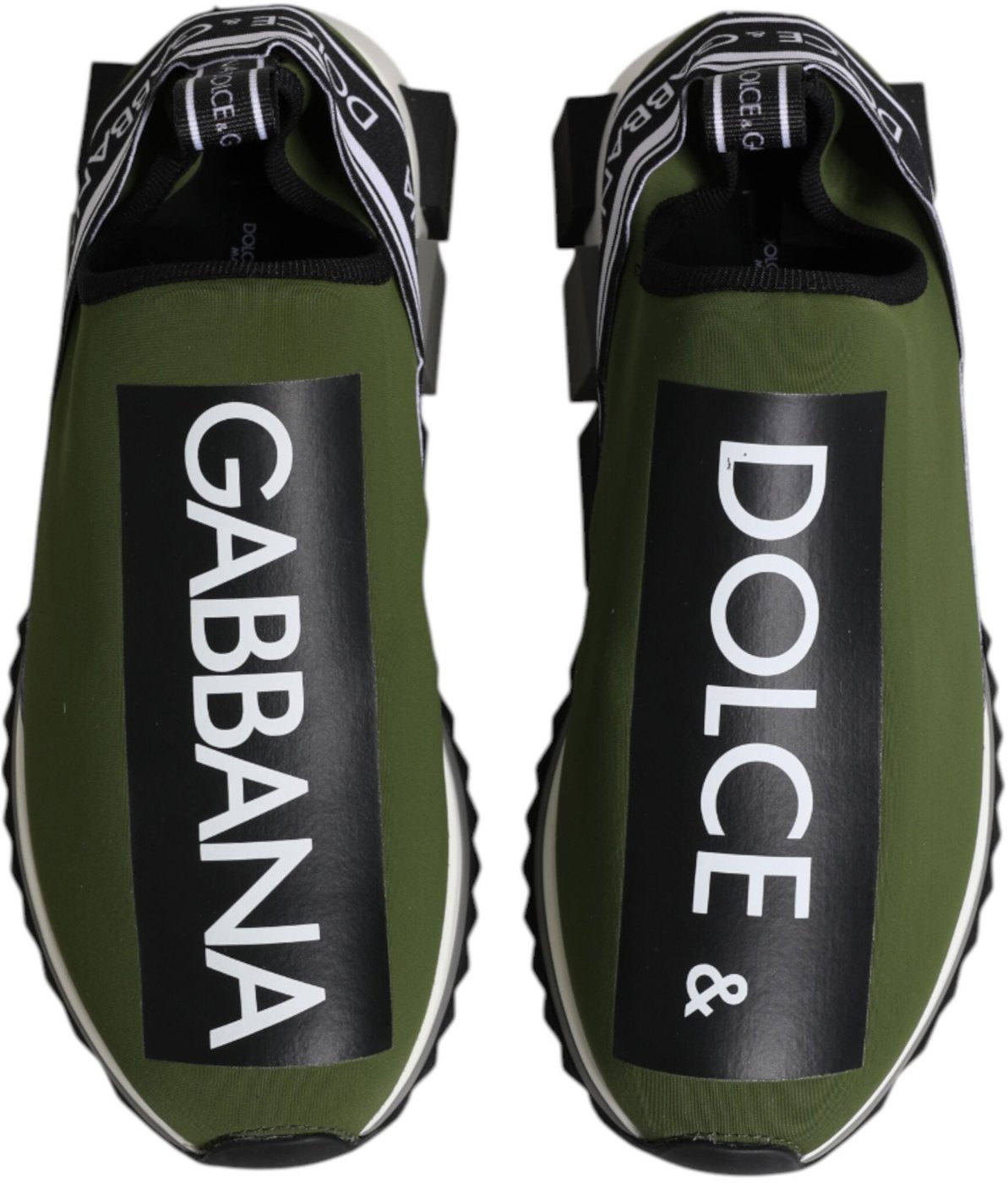 Dolce & Gabbana Green Black Slip On Sorrento Sneakers Shoes