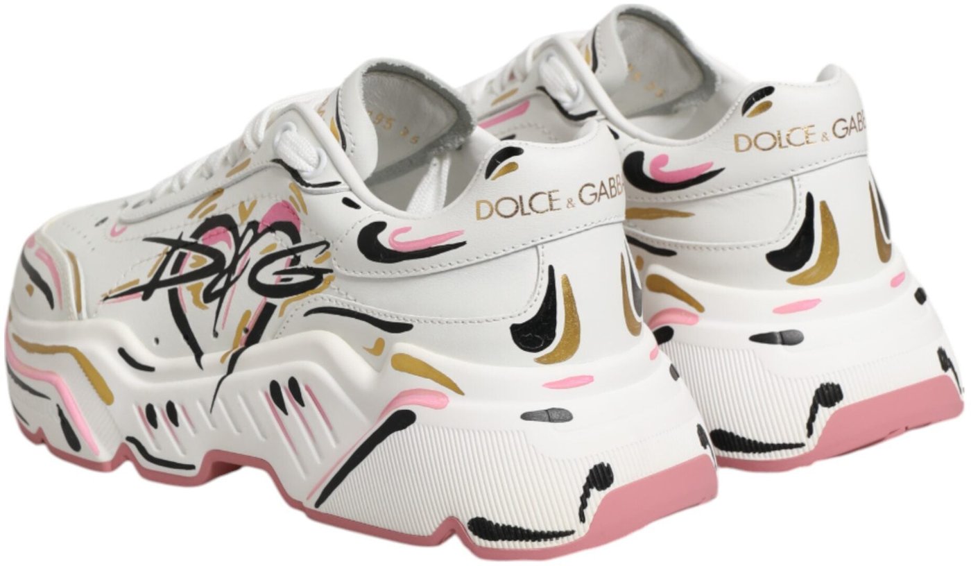 Dolce & Gabbana Multicolor Hand Painted DAYMASTER Sneaker Shoes
