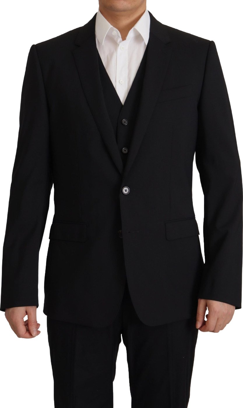 Dolce & Gabbana Black Jacket Vest 2 Piece MARTINI Blazer