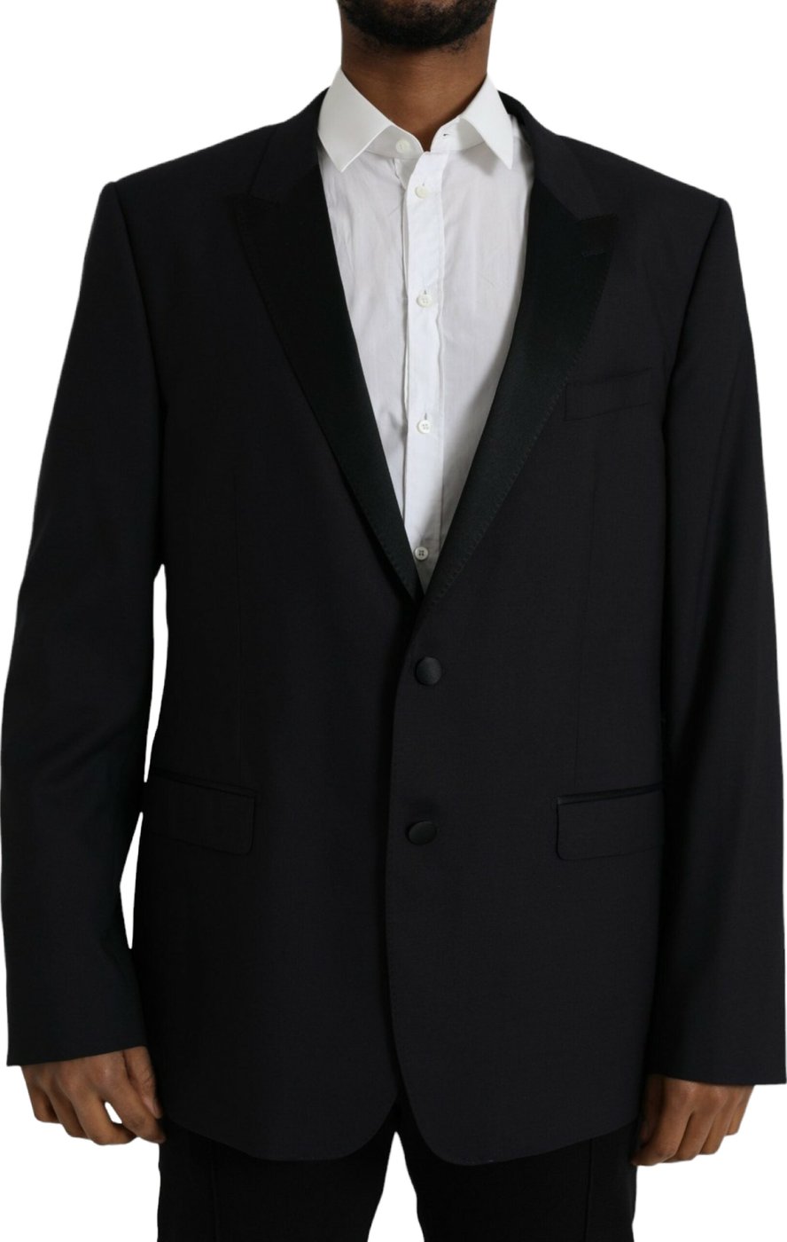 Dolce & Gabbana Blue MARTINI Single Breasted Coat Blazer