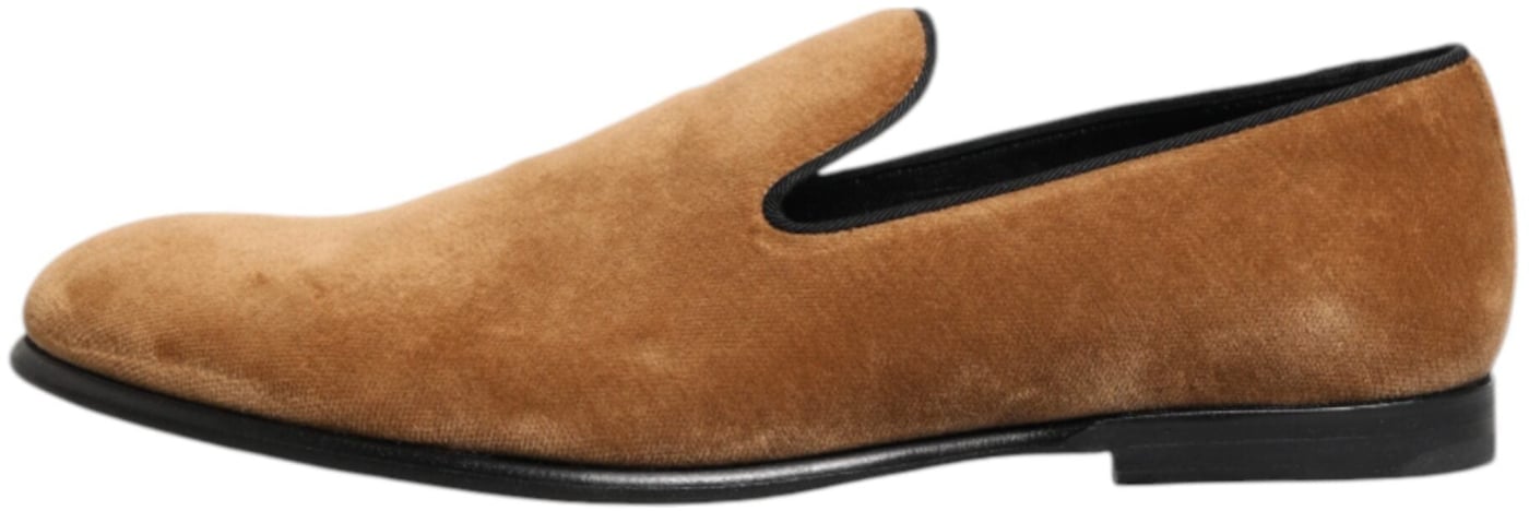 Dolce & Gabbana Brown Suede Slip On Men Loafers Formal Shoes