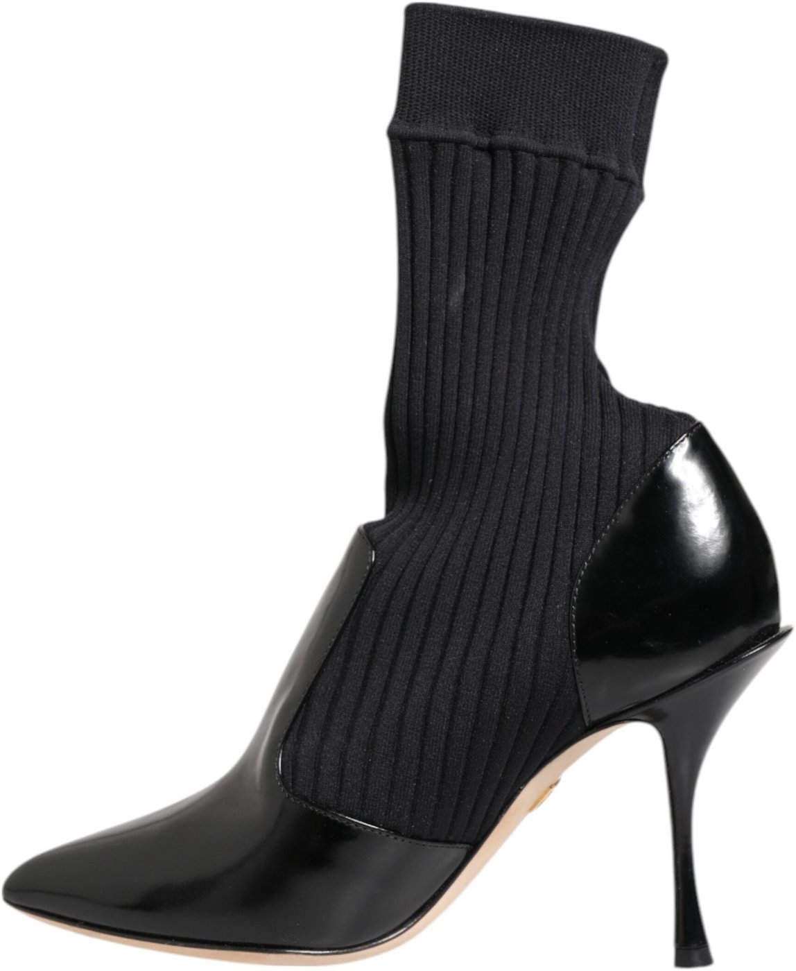 Dolce & Gabbana Black Stretch Stilettos Booties Socks Shoes
