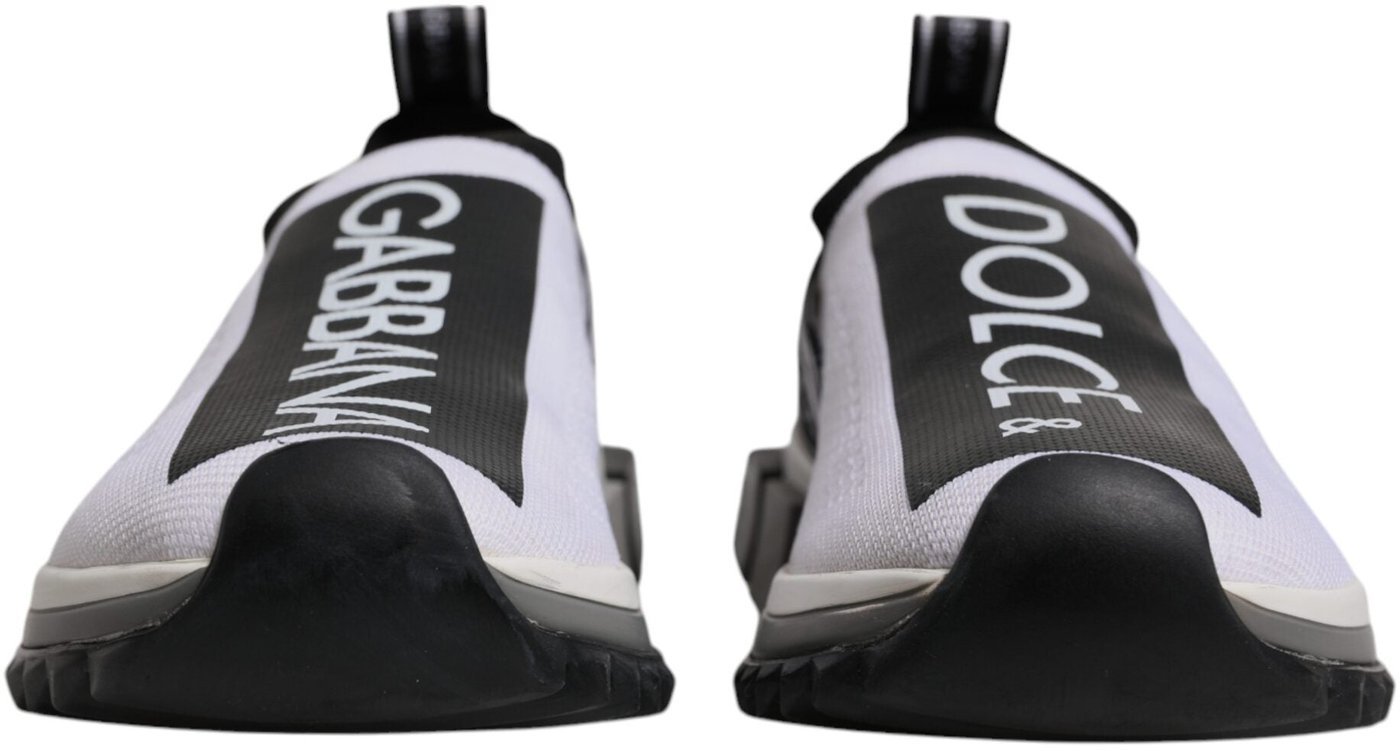 Dolce & Gabbana Black White Slip On Sorrento Sneakers Shoes