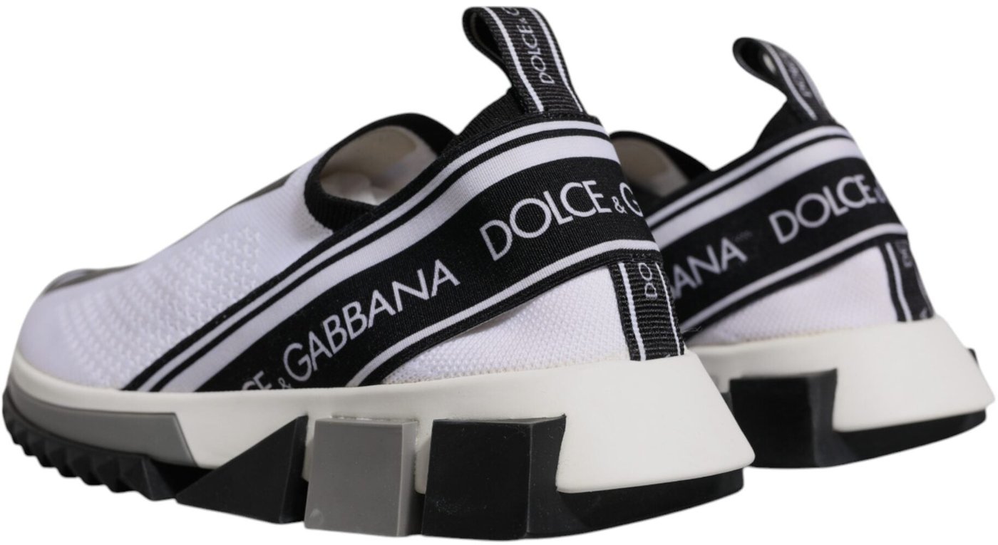 Dolce & Gabbana Black White Slip On Sorrento Sneakers Shoes