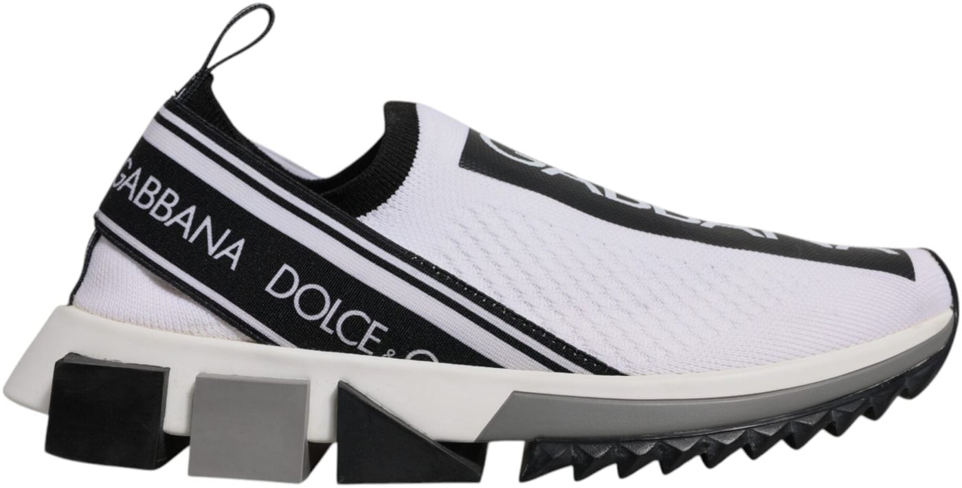 Dolce & Gabbana Black White Slip On Sorrento Sneakers Shoes