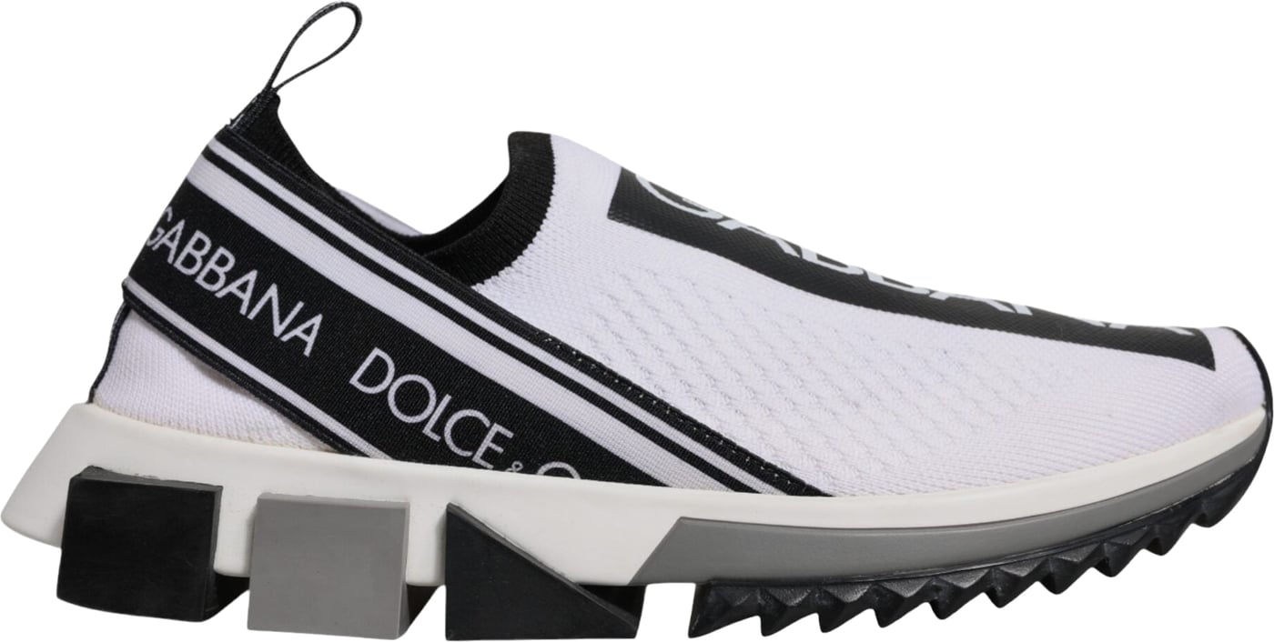 Dolce & Gabbana Black White Slip On Sorrento Sneakers Shoes