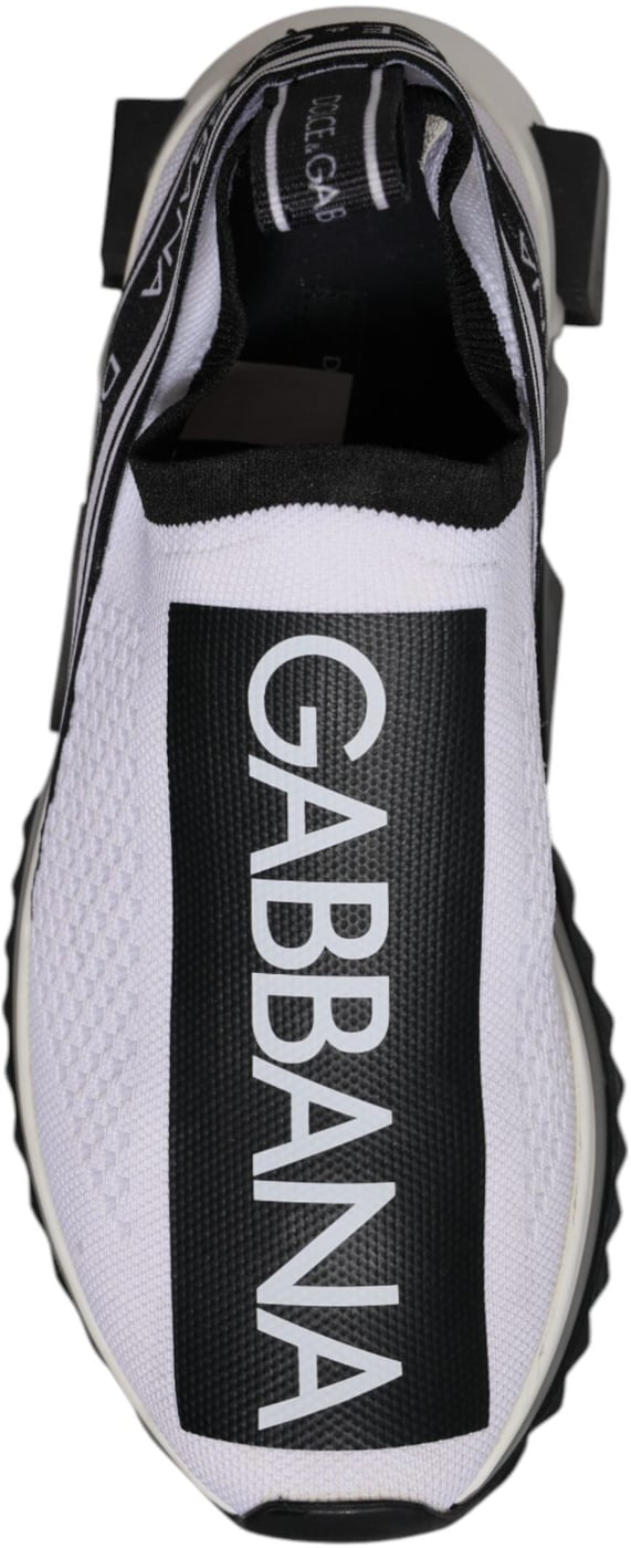 Dolce & Gabbana Black White Slip On Sorrento Sneakers Shoes