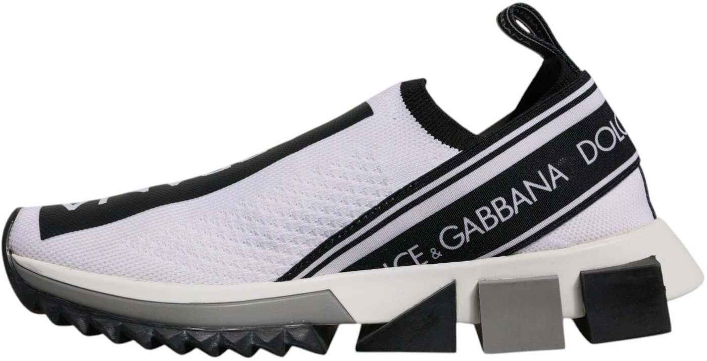 Dolce & Gabbana Black White Slip On Sorrento Sneakers Shoes