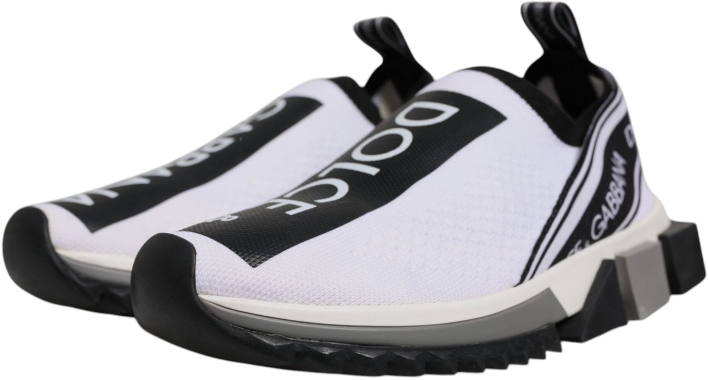 Dolce & Gabbana Black White Slip On Sorrento Sneakers Shoes