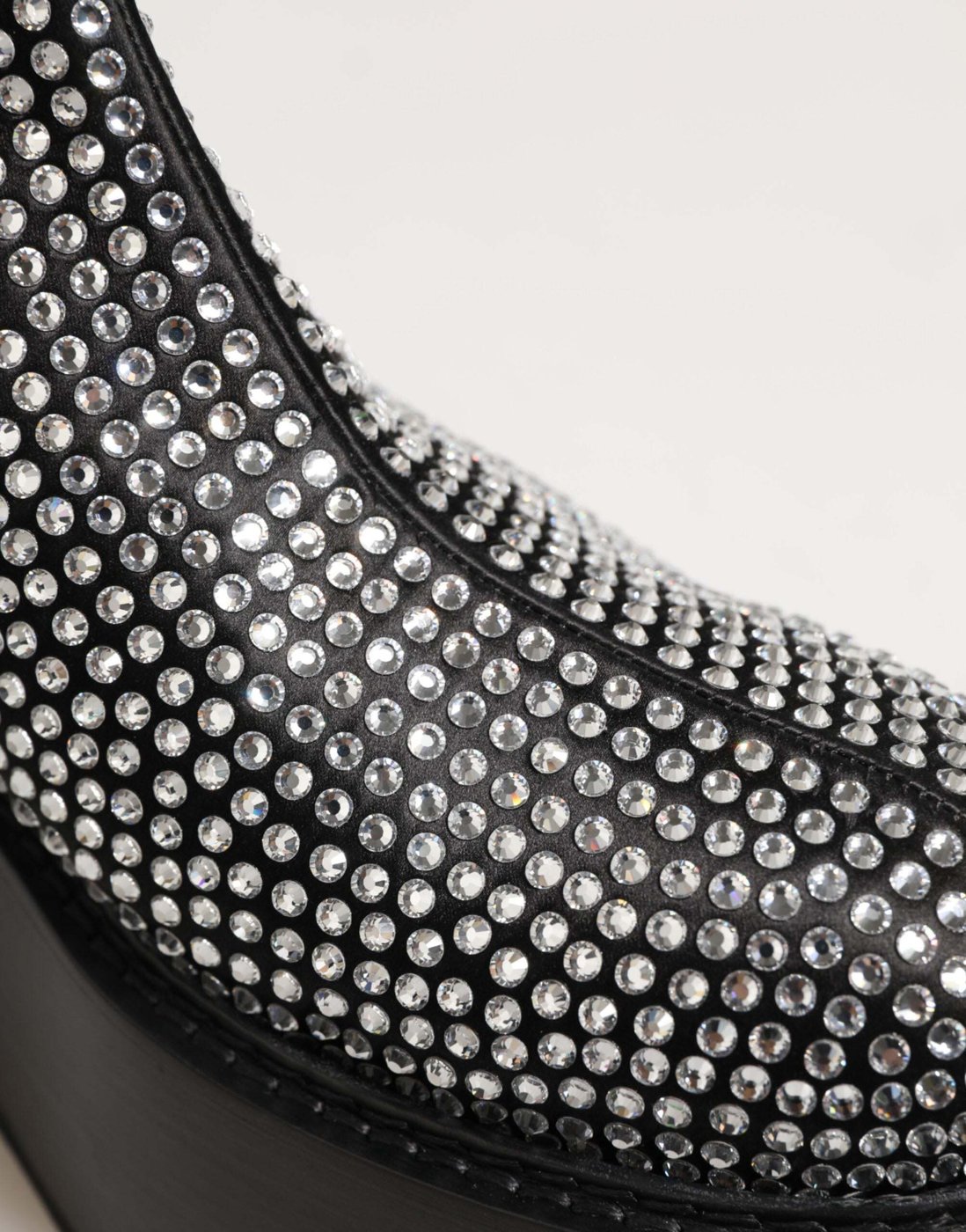 Dolce & Gabbana Black Crystal Strass Mid Calf Short Boots Shoes