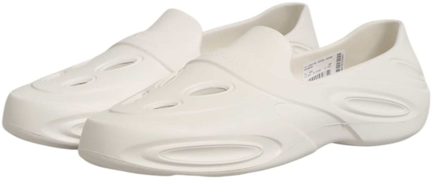 Dolce & Gabbana White Rubber Slides Low Top Sneakers Shoes