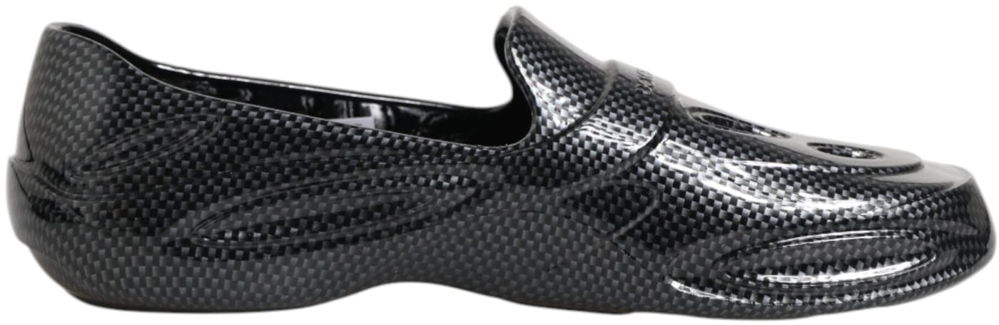 Dolce & Gabbana Black Rubber Slides Low Top Sneakers Shoes